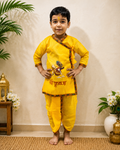 Kids Krishna Dress Set for Boys (Yellow) | Embroidered Kurta Dhoti | 4-5 Years | Janmashtami Fancy Dress