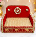 Premium Laddu Gopal Singhasan (Size 0–1) | Red Velvet Designer Throne